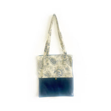 Afbeelding in Gallery-weergave laden, Blauwe bloemen tote.bag met leer
