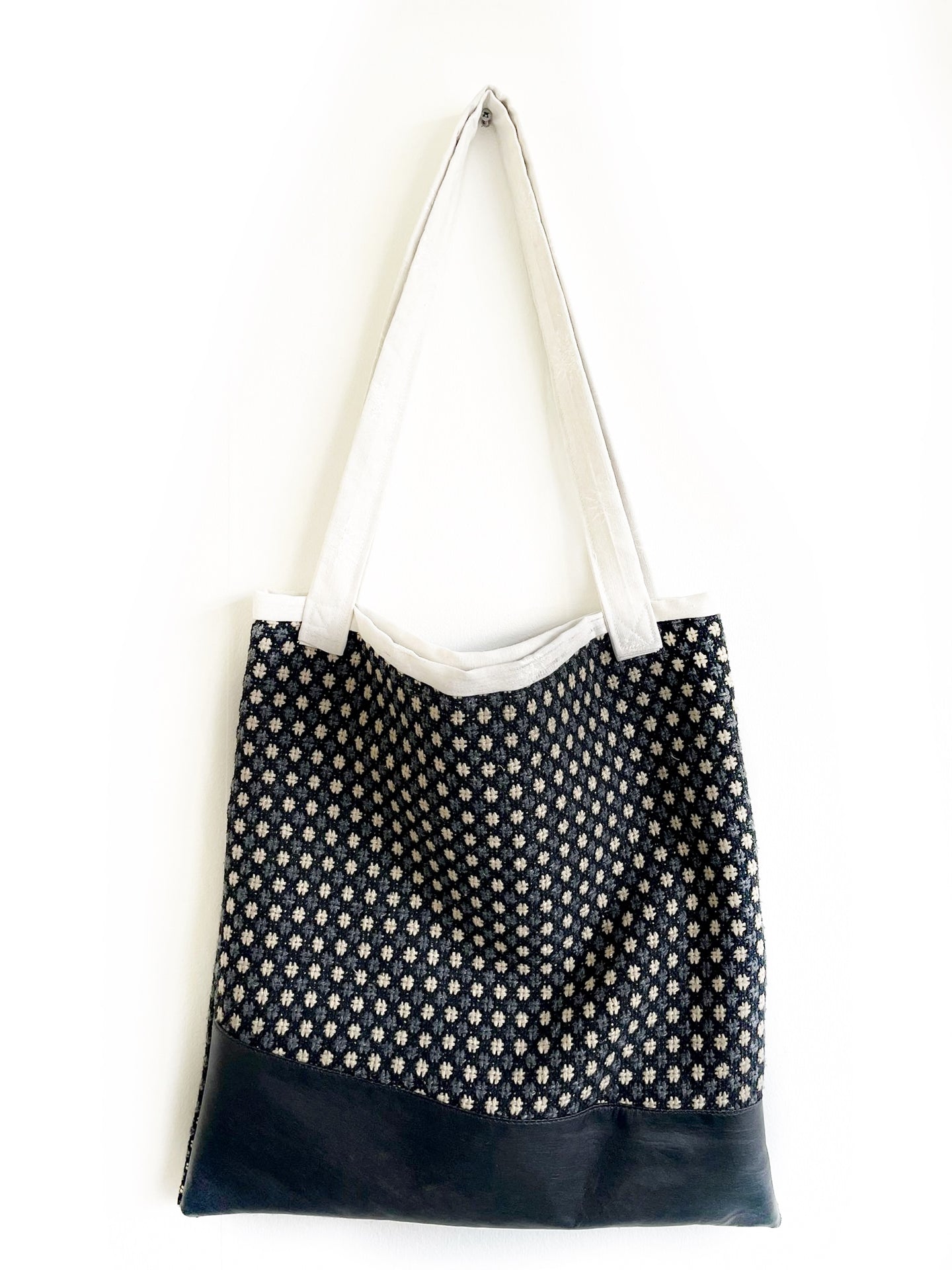 Donkerblauw motief tote.bag